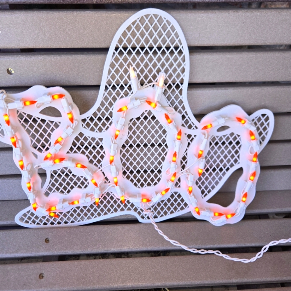 Lighted‎ 17" BOO Ghost Halloween Sign Impact Plastics Indoor/Outdoor
